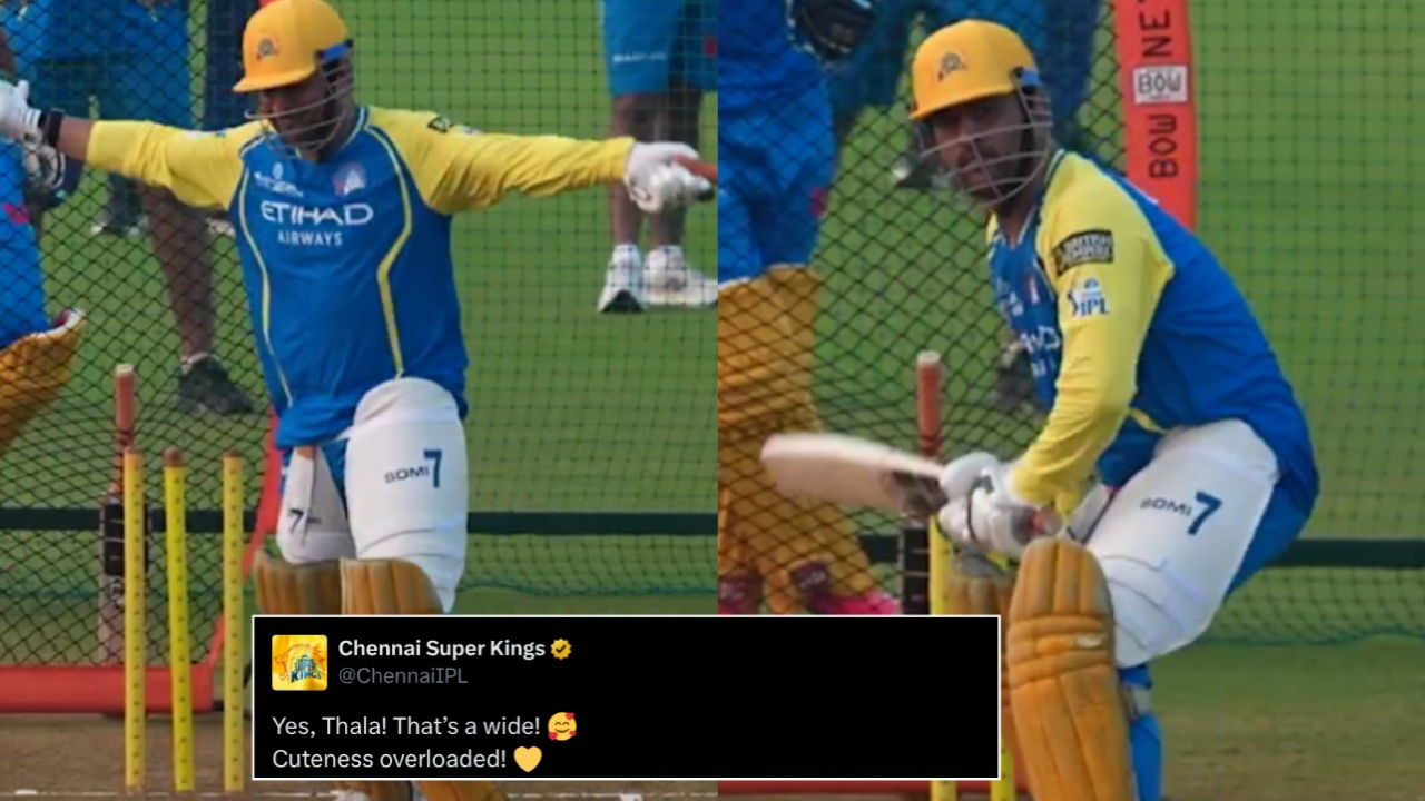 MS Dhoni’s hysterical moment during CSK’s practice ahead of IPL has fans calling him cute